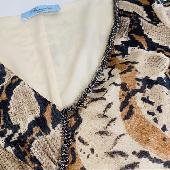 Blumarine Stunning Snakeskin Silk Embellished Top S - Picture 4 of 9